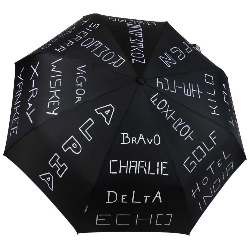 Parapluie Epsilon "X-Ray" illustré du célèbre Alphabet International de l'OTAN.