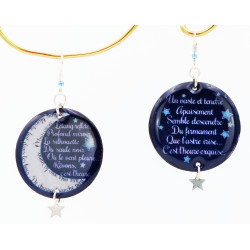 Boucles d'oreilles « La lune blanche & Verlaine », un céleste bijou-poème !