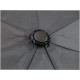 Parapluie Oméga "Giono" détail de finition de la partie supérieure. Bel aperçu de la qualité de la toile au grain serré.